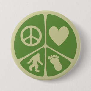 Peace Love Bigfoot 7.5 Cm Round Badge