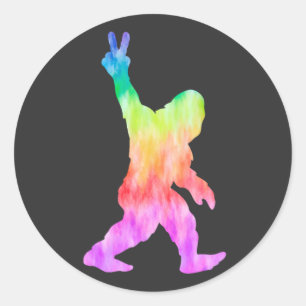 Peace Love Bigfoot   Classic Round Sticker