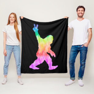 Peace Love Bigfoot Fleece Blanket