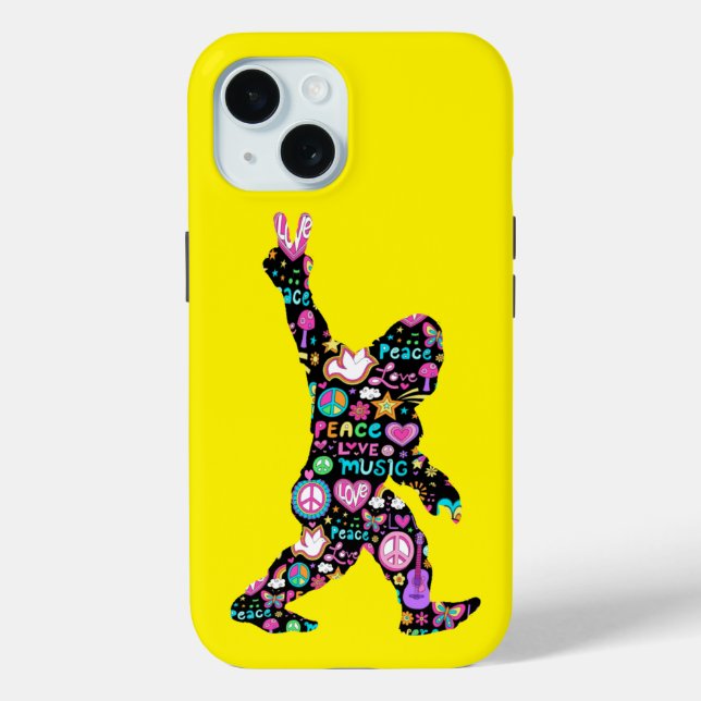 Peace Love Bigfoot Hippie Funny Bigfoot Lover      Case-Mate iPhone Case (Back)