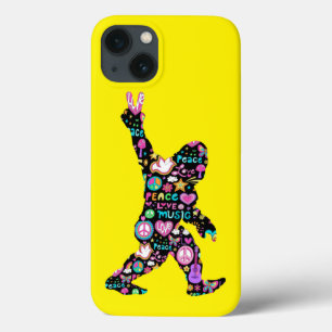 Peace Love Bigfoot Hippie Funny Bigfoot Lover iPhone 13 Case