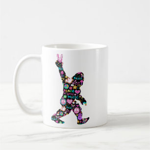 Peace Love Bigfoot Hippie Funny Bigfoot Lover Coffee Mug