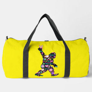 Peace Love Bigfoot Hippie Funny Bigfoot Lover Duffle Bag