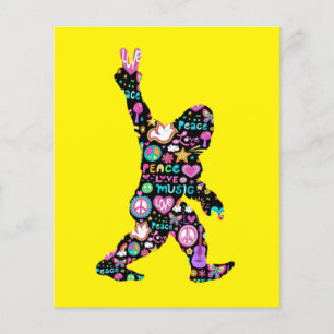 Peace Love Bigfoot Hippie Funny Bigfoot Lover Flyer