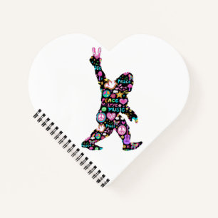 Peace Love Bigfoot Hippie Funny Bigfoot Lover     Notebook