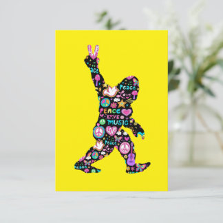 Peace Love Bigfoot Hippie Funny Bigfoot Lover    Thank You Card