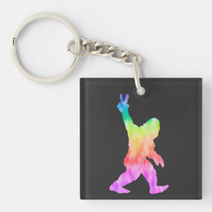 Peace Love Bigfoot Key Ring