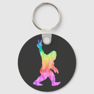 Peace Love Bigfoot   Key Ring