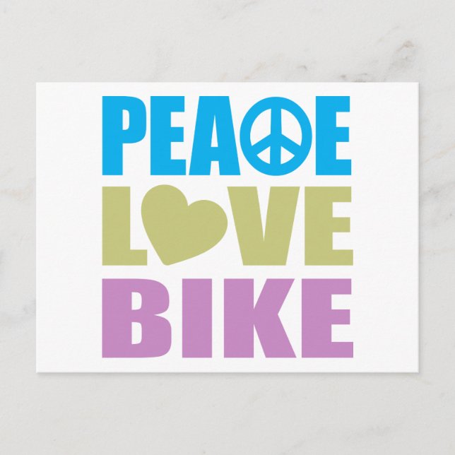 Peace Love Bike Postcard (Front)