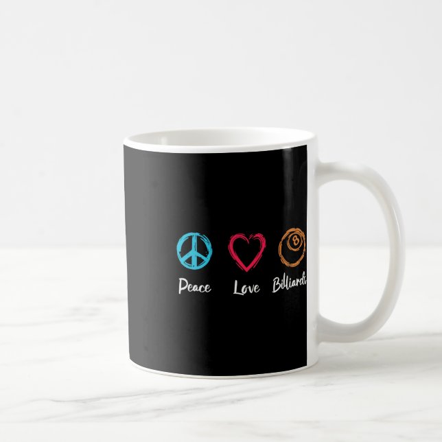 Peace Love Billiards  Coffee Mug (Right)