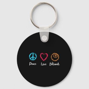 Peace Love Billiards Key Ring