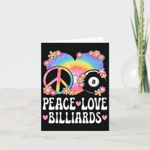 Peace Love Billiards Lover 60s 70s Hippie Outfit B Card