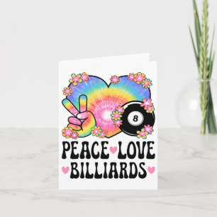 Peace Love Billiards Lover 60s 70s Hippie Outfit B Card