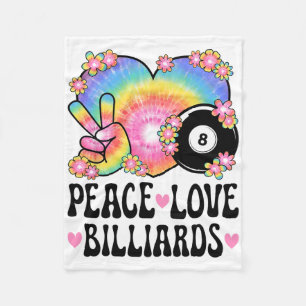 Peace Love Billiards Lover 60s 70s Hippie Outfit B Fleece Blanket