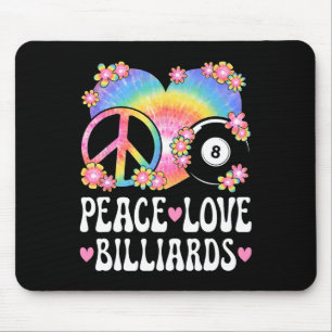 Peace Love Billiards Lover 60s 70s Hippie Outfit B Mouse Pad