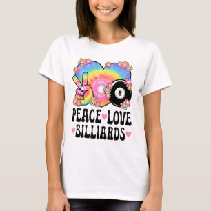 Peace Love Billiards Lover 60s 70s Hippie Outfit B T-Shirt