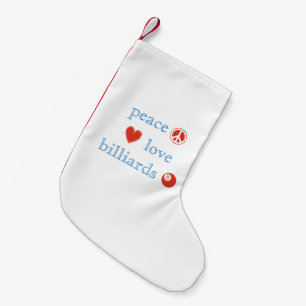 Peace Love Billiards Small Christmas Stocking