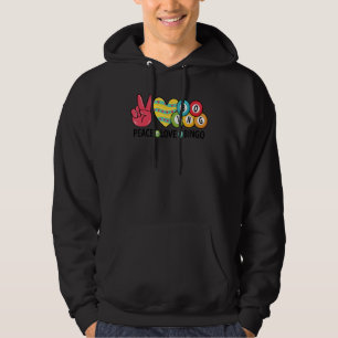 Peace Love Bingo Game Lottery Women Men Kids Hoodie