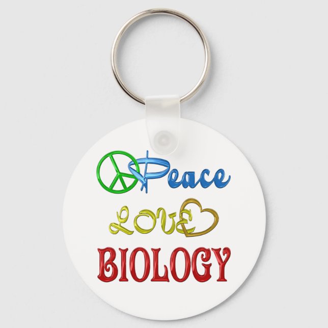 PEACE LOVE BIOLOGY KEY RING (Front)