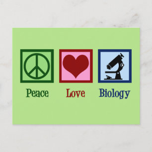 Peace Love Biology Postcard