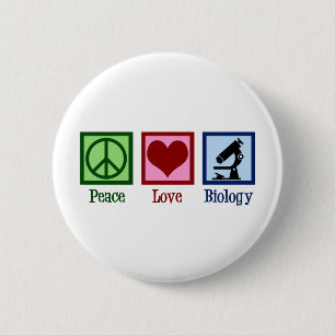 Peace Love Biology Teacher 6 Cm Round Badge