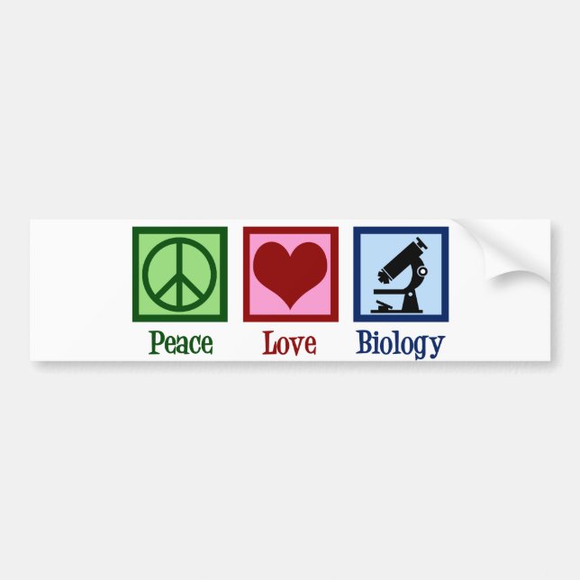 Peace Love Biology Teacher Bumper Sticker (Front)