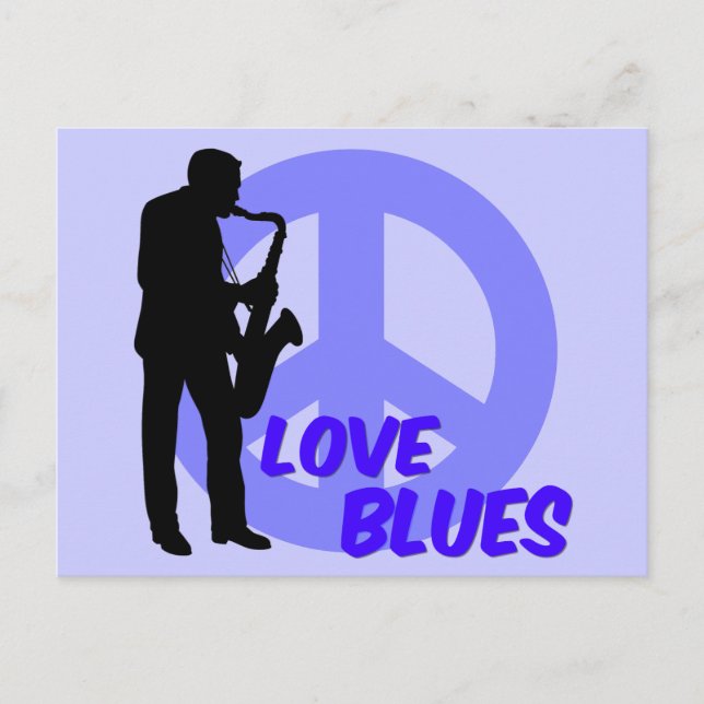 Peace love blues postcard (Front)