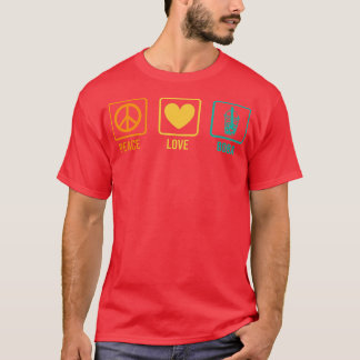 Peace Love Boba Graphic Tea Lover Tea Drinker Bubb T-Shirt