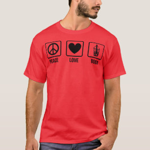 Peace Love Boba Graphic Tea Lover Tea Drinker Bubb T-Shirt