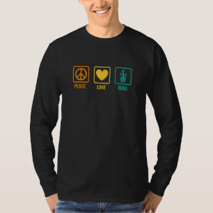 Peace Love Boba Graphic Tea Tea Drinker Bubble T T-Shirt