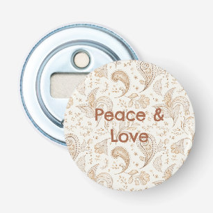 Peace Love Bohemian Hippie Sixties Paisley Bottle Opener
