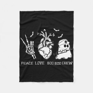 Peace Love Boo Boo Crew Lazy Halloween Costume Nur Fleece Blanket