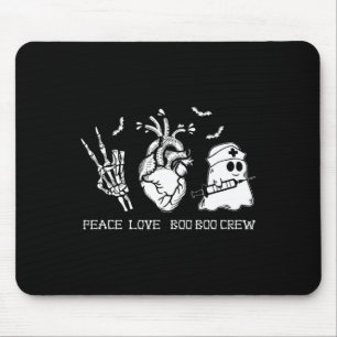 Peace Love Boo Boo Crew Lazy Halloween Costume Nur Mouse Pad