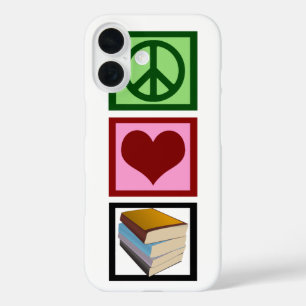 Peace Love Books iPhone 16 Case