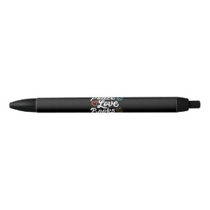 Peace Love Books Geeky & Cute Reading Black Ink Pen