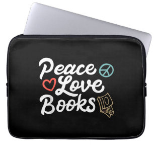 Peace Love Books Geeky & Cute Reading Laptop Sleeve