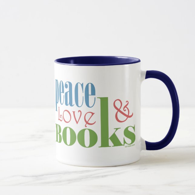 Peace Love Books II Mug (Right)