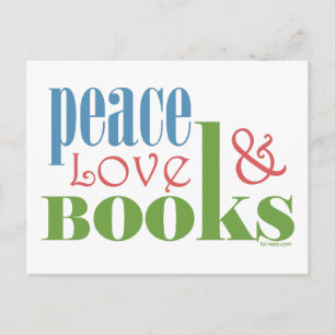 Peace Love Books II Postcard