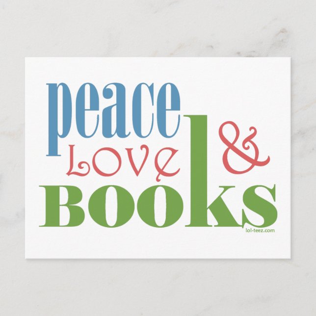 Peace Love Books II Postcard (Front)