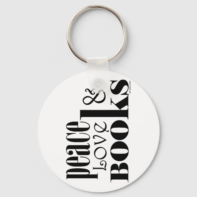 Peace Love Books Key Ring (Front)