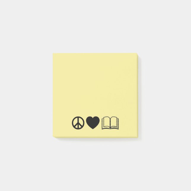 Peace, Love & Books Post-It Notes (Front)