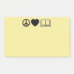 Peace, Love & Books Post-It Notes
