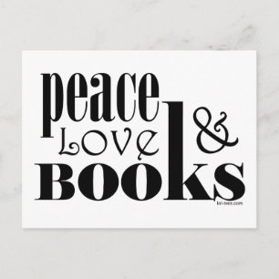 Peace Love Books Postcard
