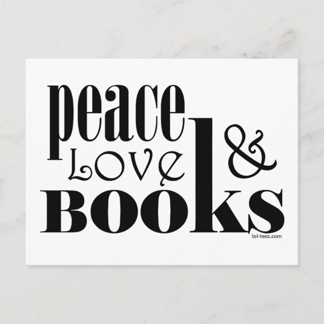 Peace Love Books Postcard (Front)