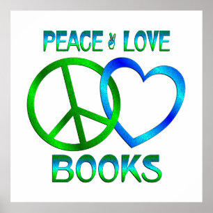 Peace Love BOOKS Poster
