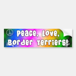 Peace Love Border Terriers Bumper Sticker