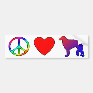 Peace Love Borzois Bumper Sticker