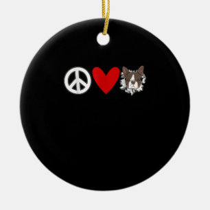 Peace Love Boston Terrier T-Shirt Ceramic Ornament
