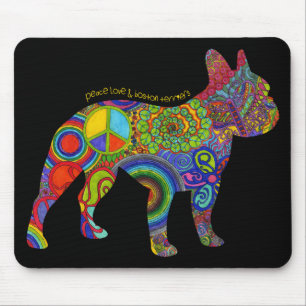 "Peace Love & Boston Terriers" Pop Art Mousepad