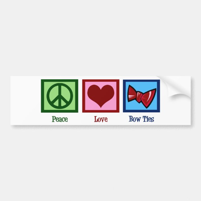 Peace Love Bow Ties Bumper Sticker (Front)